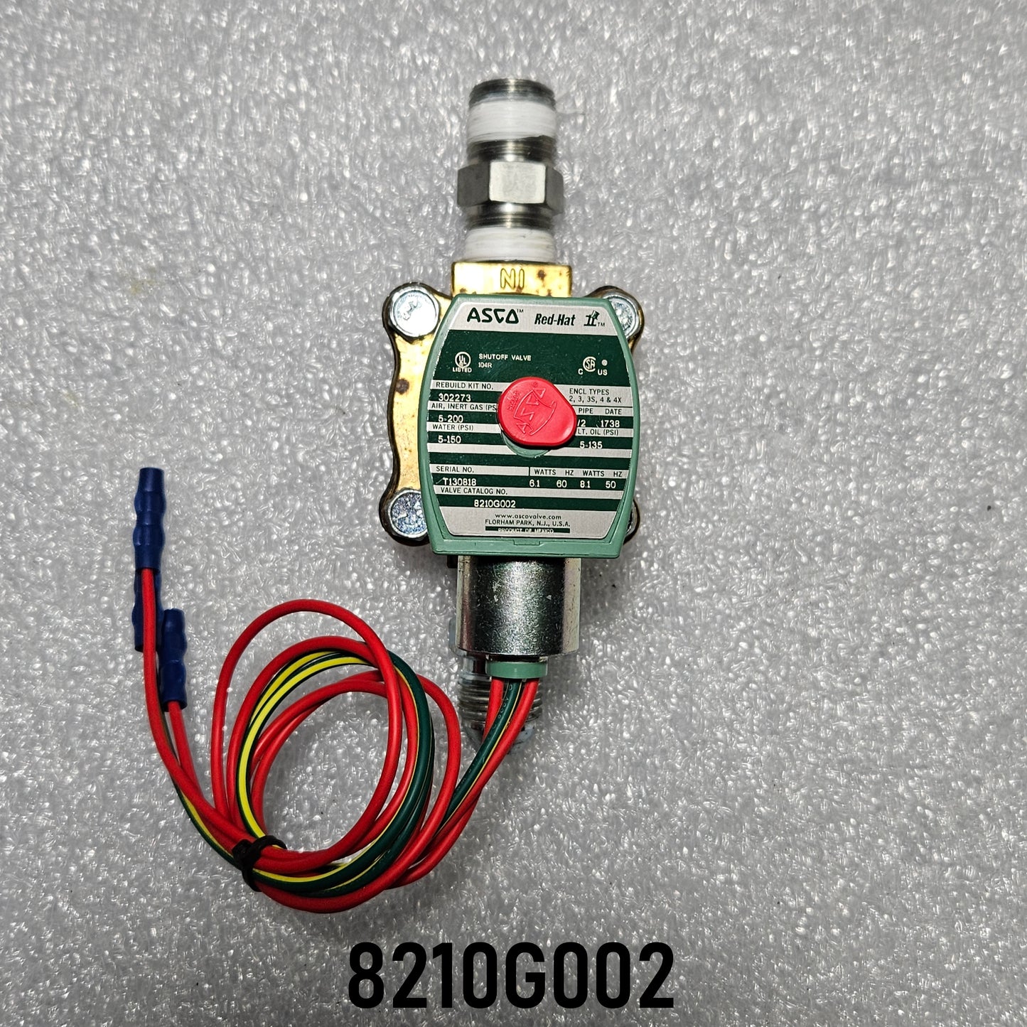 ASCO SOL OP AIR VALVE 1/2" NPT